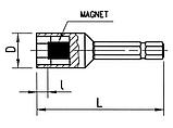 Магнитный держатель- переходник 1/4IN SW13мм. -L51MM, фото 2