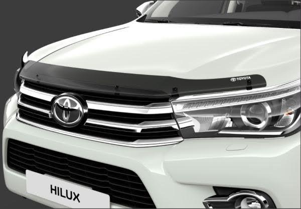 Мухобойка (дефлектор капота) Оригинал Toyota Hilux 2015+ OME с логотипом - фото 1 - id-p46652611