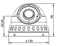 Купольная варифокальная  IP камера 4.0 mpx, объектив 2.8-12mm, IR 30m, Н264/H.265, фото 3