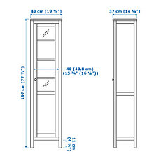 Шкаф с глух/стекл дверц ХЕМНЭС светло-коричневый ИКЕА, IKEA, фото 3
