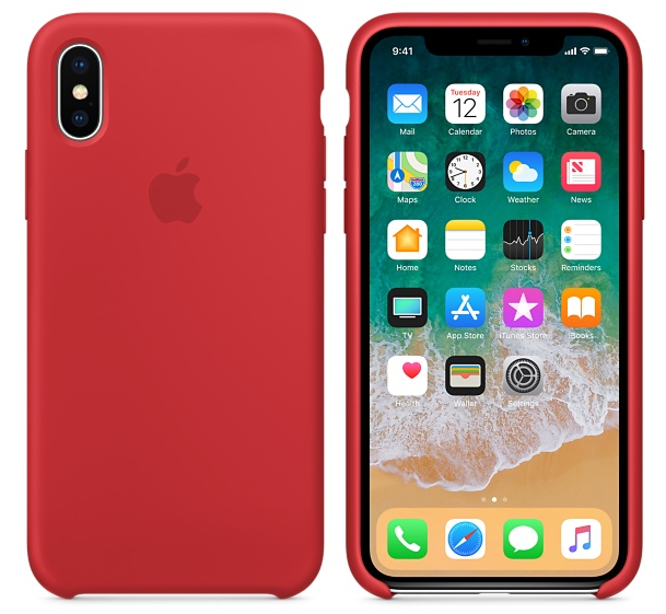 Силиконовый чехол для iPhone X/ iPhone 10 (красный)