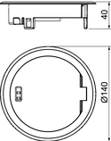 Лючок GES R2, пылевлагостойкий IP66, IK10, 40х140 мм (универсальный, хромированный) GES R2 Cr, фото 2