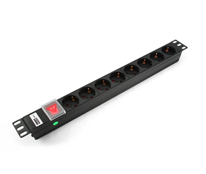 Блок питания на 8 розеток 1U-PDU-RACK (алюминиевый корпус) + шнур 2 метра C14, фото 2
