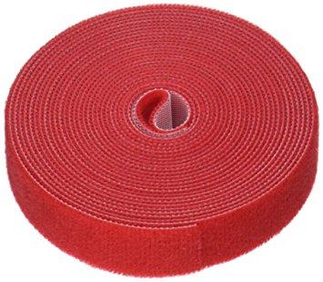 Многоразовая крепежная лента липучка Hook & Loop, ширина 20 мм (25 метров в рулоне) red