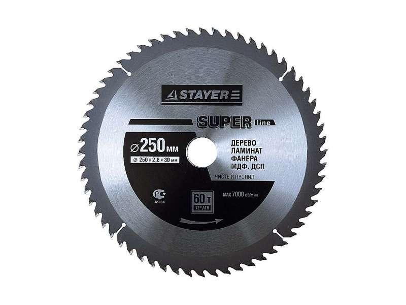 (3682-250-30-60) Диск пильный STAYER MASTER "SUPER-Line" по дереву, 250х30мм