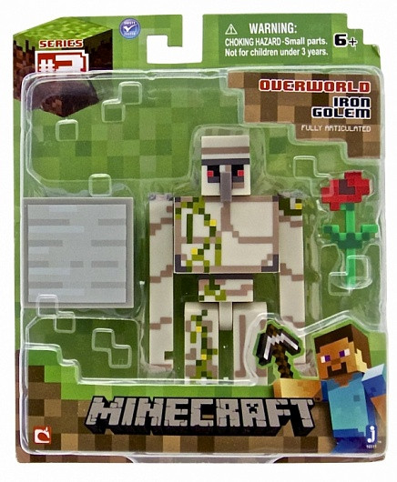 MINECRAFT 16511 ФИГУРКА IRON GOLEM ЖЕЛЕЗНЫЙ ГОЛЕМ С АКСЕСС. 8СМ
