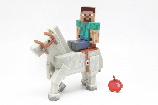 MINECRAFT 16593 STEVE W/ HORSE 2-PACK НАБОР СТИВ С БЕЛОЙ ЛОШАДЬЮ С АКСЕСС. 8СМ