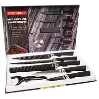 Набор кухонных ножей с ребристой поверхностью EVERRICH ER-0197 [6 предметов]