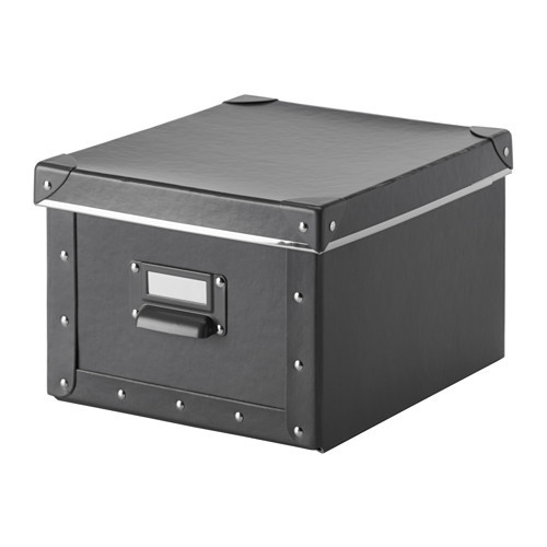 Коробка с крышкой ФЬЕЛЛА темно-серый ИКЕА, IKEA 