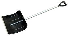 Лопата для уборки снега пластиковая цветная, алюминиевый черенок 380х365х1340 мм 68116