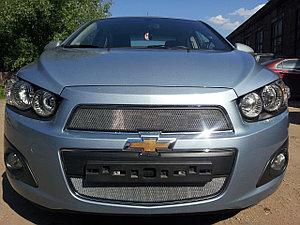 Защита радиатора Chevrolet Aveo 2012- chrome низ