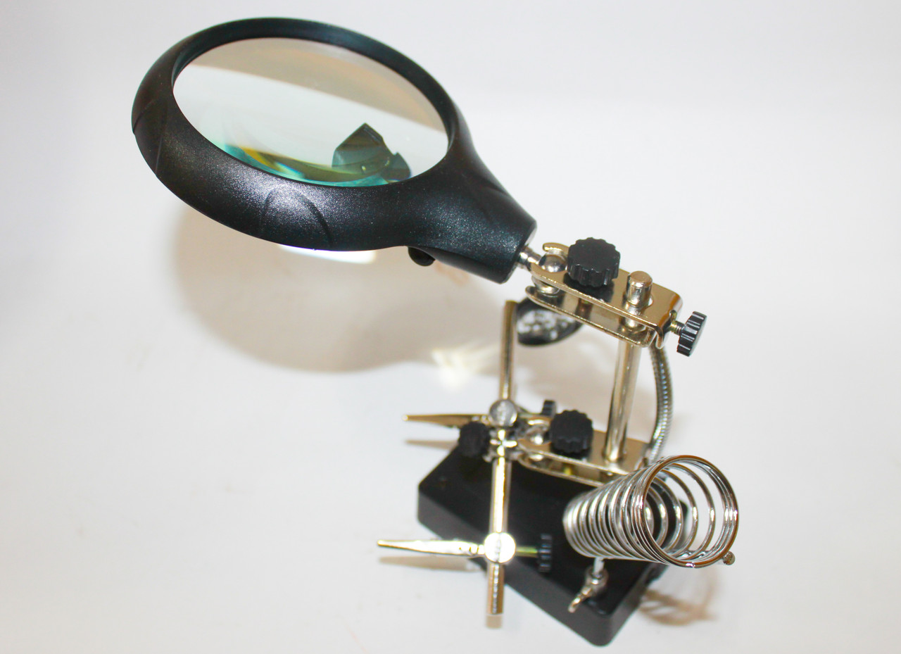 Лупа-зажим "Третья рука" MG16129 с LED подсветкой