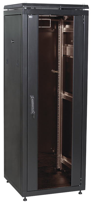 ITK Шкаф сетевой 19" LINEA N 42U 600х800 мм стеклянная передняя дверь черный - фото 1 - id-p46844482