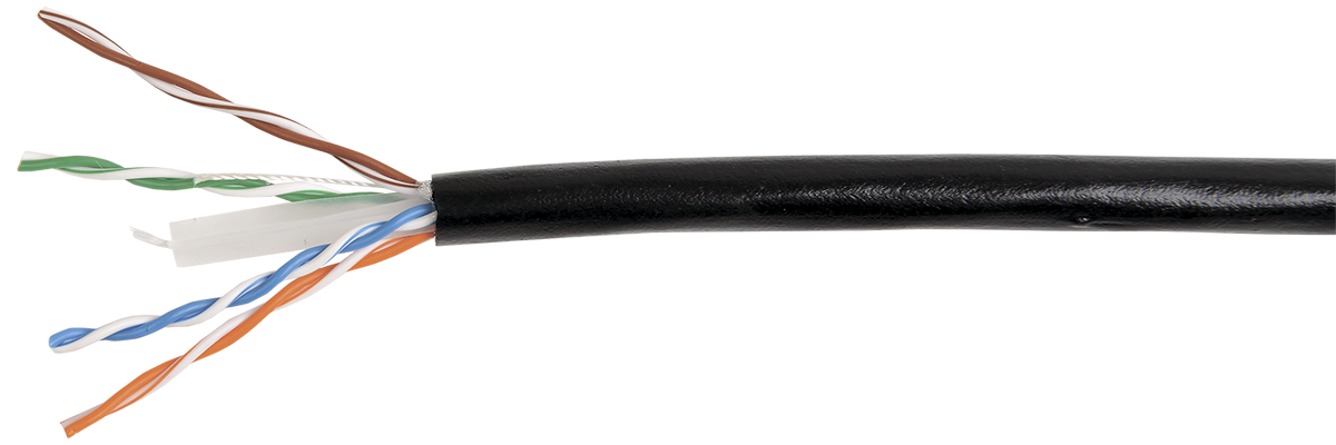 ITK Каб. вп U/UTP, кат.6 4х2х23AWG solid, LDPE, 305м, чер.