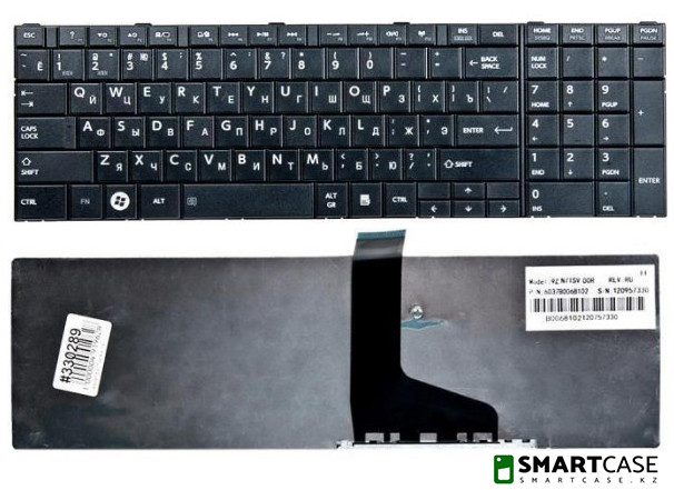 Клавиатура для ноутбука Toshiba Satellite C850 (черная, RU) - фото 1 - id-p46858170