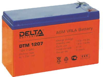 Delta аккумуляторная батарея DT 1207 - фото 1 - id-p3061312