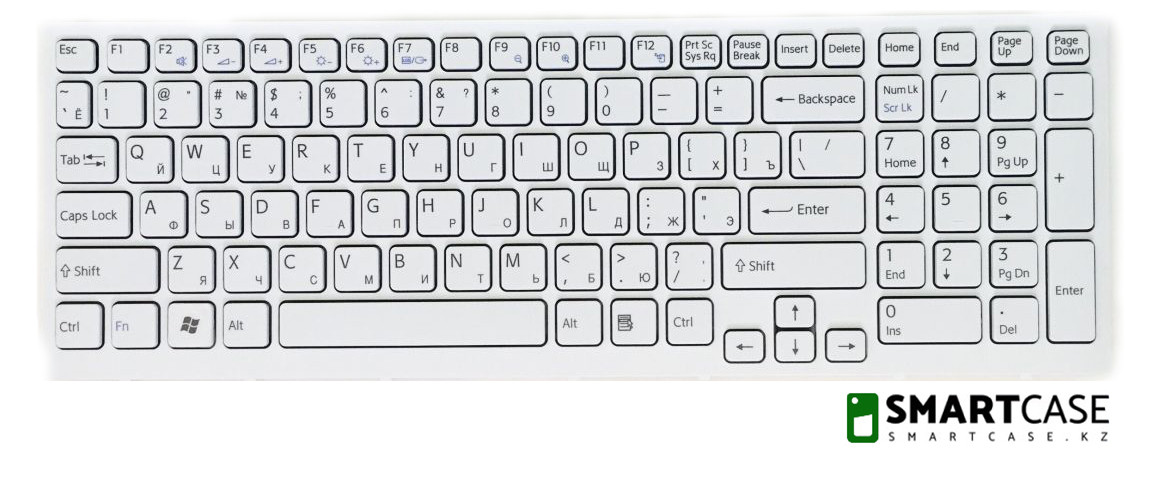 Клавиатура для ноутбука Sony VPC-EA (белая с рамкой, RU) - фото 2 - id-p46963930