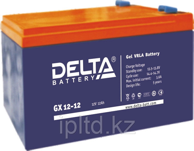 Гелевая аккумуляторная батарея Delta 12 А/ч GX12-12