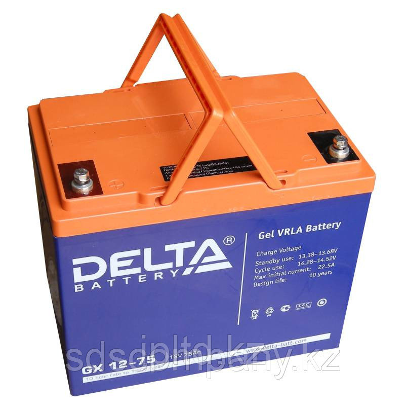 Гелевая аккумуляторная батарея Delta 75 А/ч GX12-75