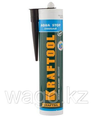 ГЕРМЕТИК ДЛЯ СТЕКЛА СИЛИКОНОВЫЙ KRAFTOOL 41256-4, KRAFTFLEX GX107 AQUA STOP, ЧЕРНЫЙ, 300 МЛ, фото 2