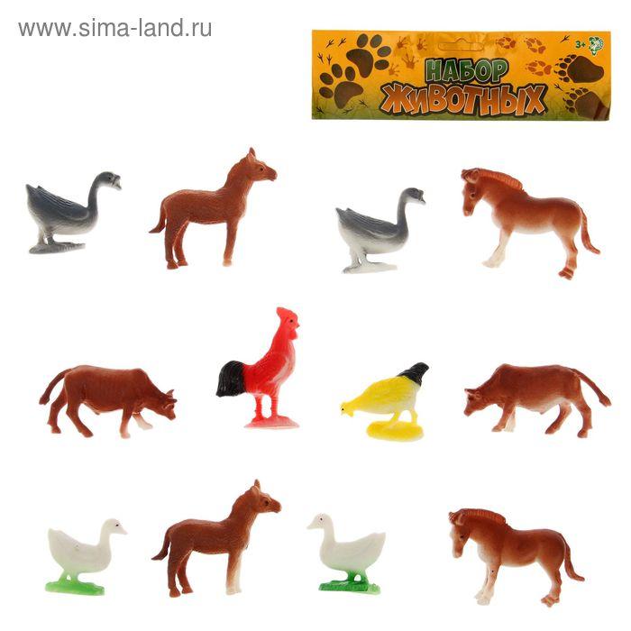 Набор животных «Весёлая ферма», 12 фигурок