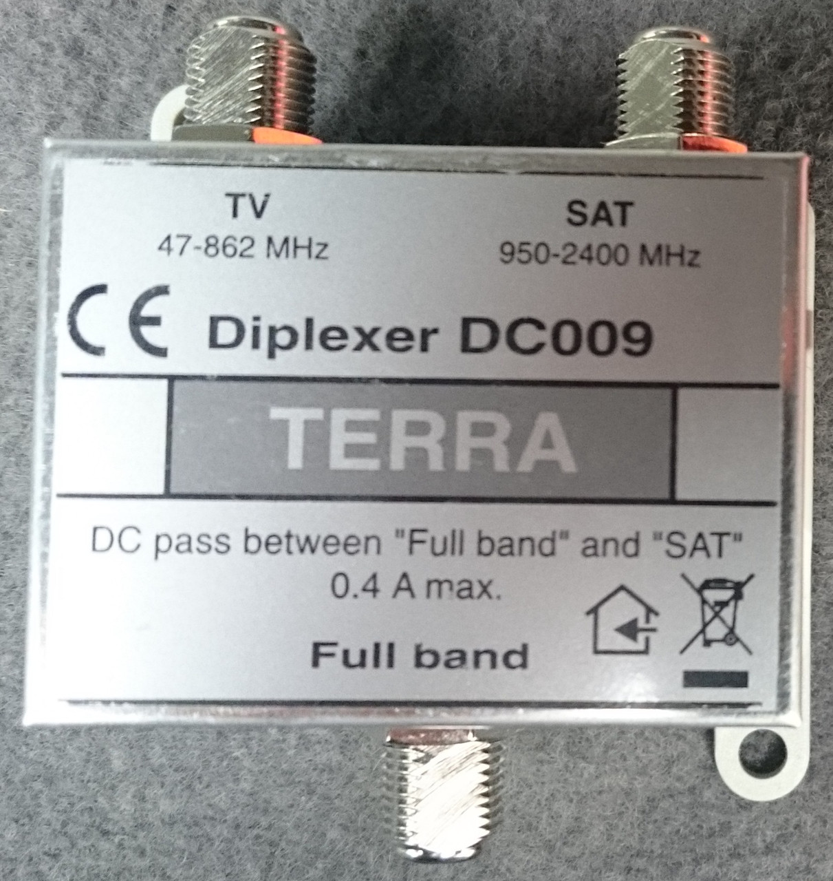 Комбайнер SAT/TV TERRA  Diplexer DC 009