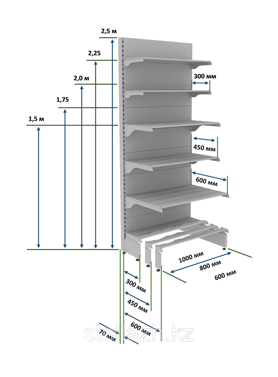 Торговый стеллаж эконом 550 - фото 5 - id-p3071303