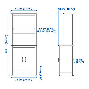 Шкаф высокий с дверями БРУСАЛИ коричневый ИКЕА, IKEA , фото 2