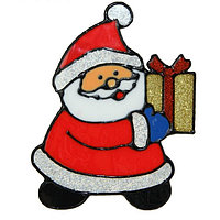 Наклейка на стекло "Дед Мороз несёт подарок", 11,5 см × 15 см