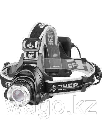 Фонарь налобный светодиодный, 10Ultra LED, матричный рефлектор, 3 режима, ЗУБР, фото 2