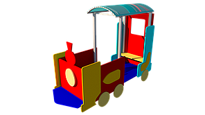 Игровой макет паровозик детский деревянный с сидениями
