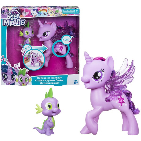 Hasbro My Little Pony Май Литл Пони "Сияние" Поющие Твайлайт и Спайк C0718