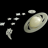 Наклейки светящиеся "Парящий Сатурн" Набор с объемным Сатурном. набор 9 шт, фото 3