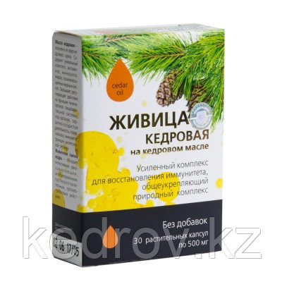 Живица кедровая 100% (без добавок) на кедровом масле капсулы №30*0,5г