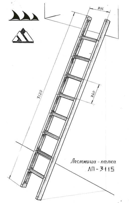 Лестница - палка ЛПМП (пр-во Россия) - фото 1 - id-p47256019