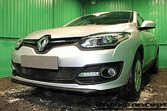Защитно-декоративные решётки радиатора Renault Megane III (рестайлинг 1) 2012-2014