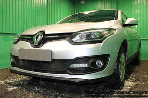 Защита радиатора Renault Megane III (рестайлинг 2) 2014- (2 части) black низ