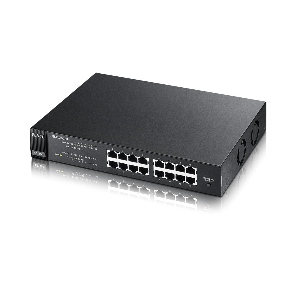 16-портовый коммутатор Fast Ethernet ZyXEL ES1100-16P