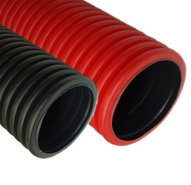 DKC Двустенная труба ПНД жесткая для кабельной канализации д.160мм, SN8, 750Н, 5,70м, цвет красный - фото 2 - id-p47277205