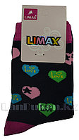 Детские носки Limax 31-34 черные с сердечками
