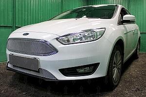 Защита радиатора Ford Focus III (рестайлинг) 2014- chrome верх OPTIMAL
