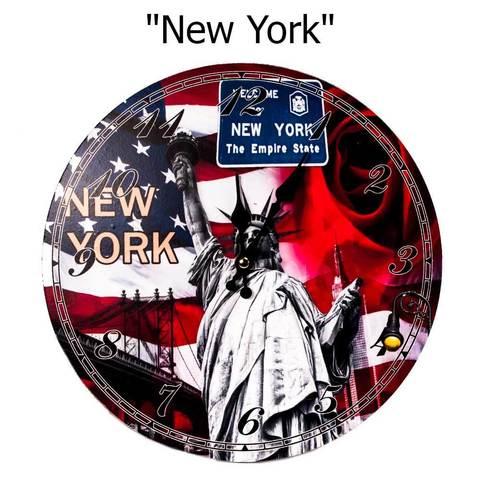 Часы настенные с кварцевым механизмом «Города и достопримечательности» ("New York")
