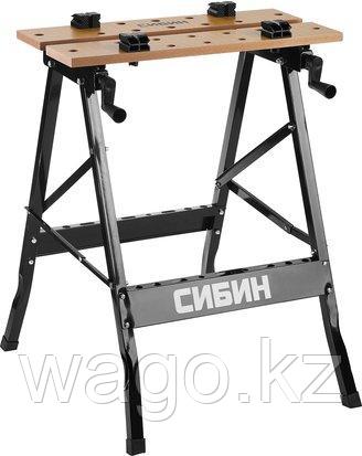 ВЕРСТАК СТОЛЯРНЫЙ СКЛАДНОЙ СИБИН 38723, 605 Х 635 Х 780 ММ, фото 2