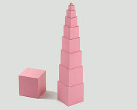 Розовая башня (1 маленький кубик запасной)