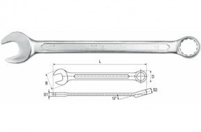 Ключ комбинированный YATO-0336. Ключ рожково-накидной 7 мм.