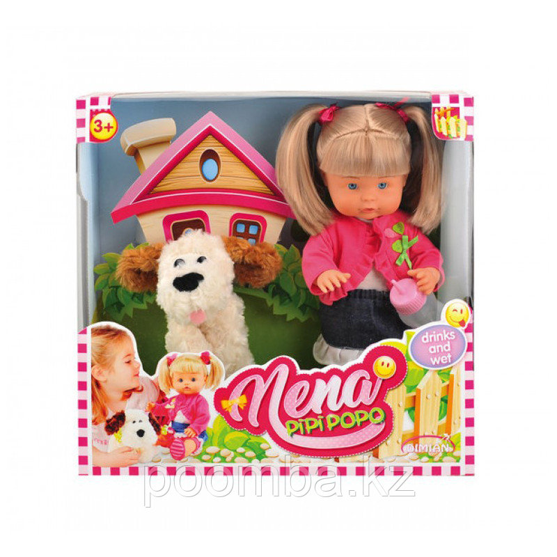 Функциональная кукла Bambolina - Нена с собачкой (пьет, писает)