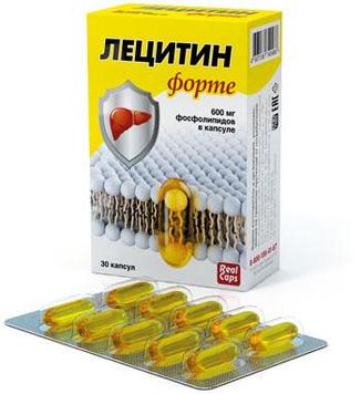 Лецитин Форте, 30 капсул * 1,58 г (дополнительный источник фосфолипидов)