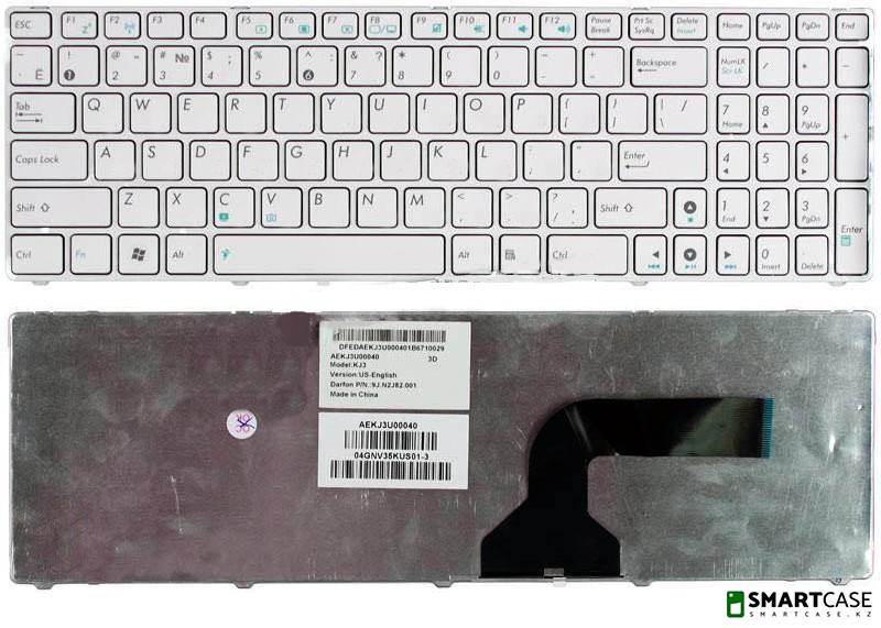 Клавиатура для ноутбука Asus G60 (белая, ENG)
