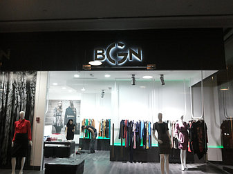 Изготовление световой вывески для бутика BGN в Есентай Молле (Esentai Mall)