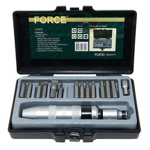 Force 5171 отвертка ударная (17 предметов)